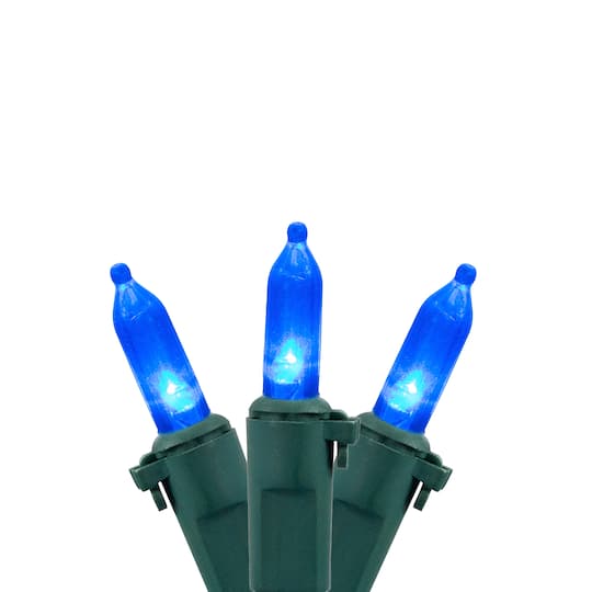 100ct. LED Mini Christmas Lights With Green Wire By Northlight in Blue | 33 ft | Michaels®